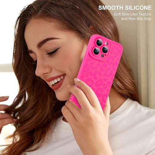 Image of ZIYE for iPhone 16 Pro Max Case Hot Pink Leopard Pattern Phone Case