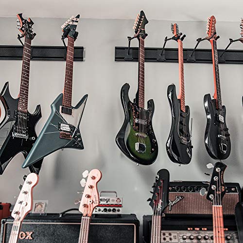 String Swing SW5RL-B-K Guitar Keeper Bundle with 5 Guitar Hangers & 1 Black Vein Strong Wall Mount