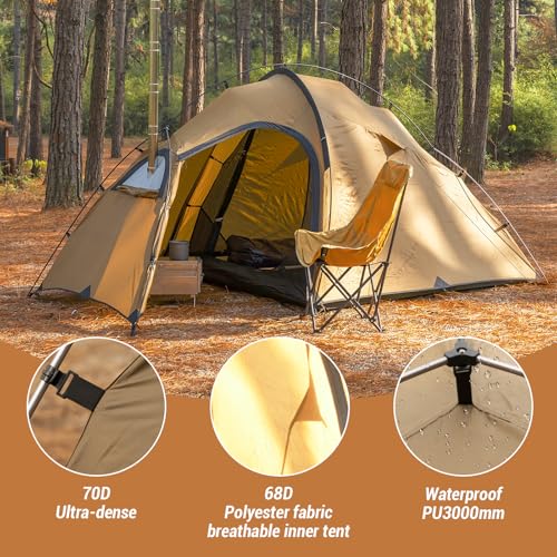 Carpa para 2 Personas con Estufa, Impermeable y 4 Temporadas miniatura 4