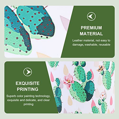 Zerodeko Tabelle Mülleimer Mini WADBASKET Kaktus Muster Leder Compost Bin Easy- Clean Countertop Dekorative Mülltonne für Büro Home Badezimmer Arbeitsplatte - Image 5