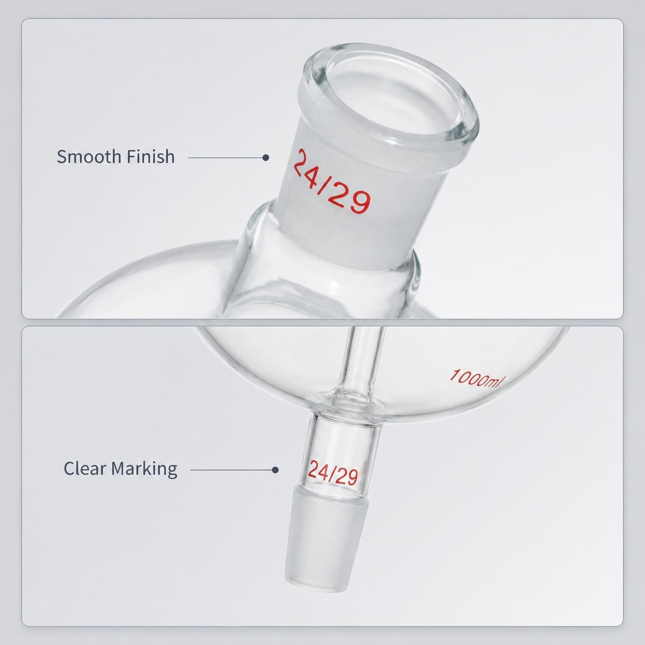 Glas Spritzschutz-Kopf Rotationsverdampfer-Falle-1000ml-24/29 19/26