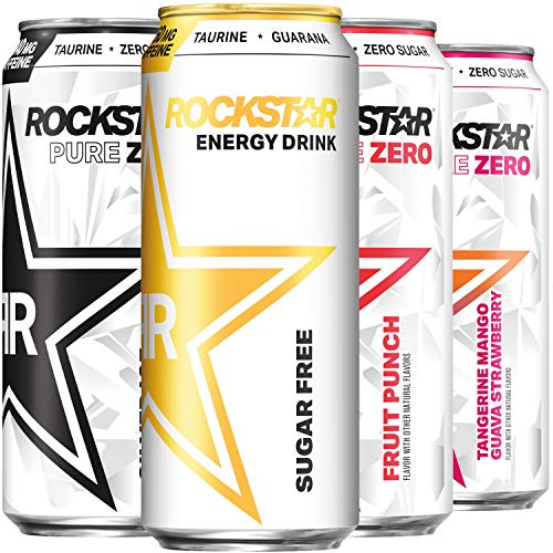 Rockstar Energy Drink, 4 Flavor Zero Sugar Variety Pack, 16oz Cans, (12 Pack) (Packaging May Vary)