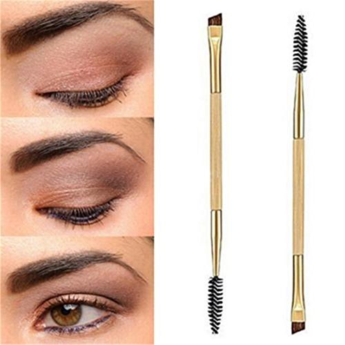 GUAngqi 1PCS Makeup Wooden Handle Double Eyebrow Brush + Eyebrow Comb Tools