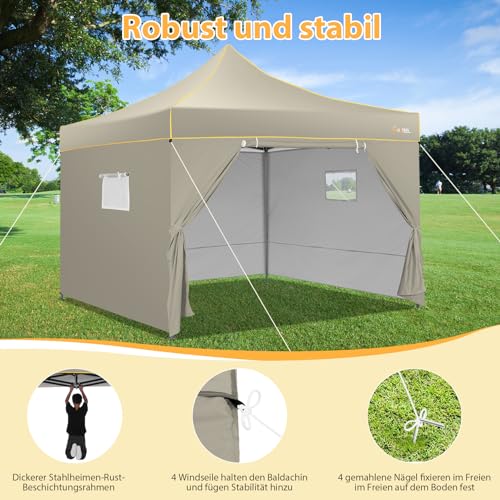 Image of 𝐇𝐨𝐭𝐞𝐞𝐥 10x20ft Waterproof, Stable, Winterproof Party Tent, UV Protection 50+, Khaki