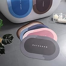 سجادة أرضية حمام صغيرة من السيليكون ماصة سريعة الجفاف، متعددة الألوان، قطعتين