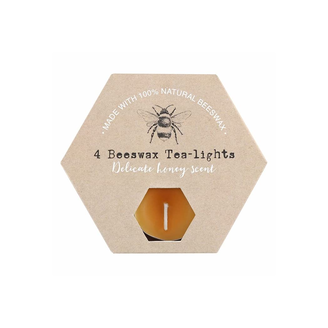 Something Different DP_42138 Beeswax Tealights | H1.25cm x W4cm x D4cm | Pack of 4, yellow