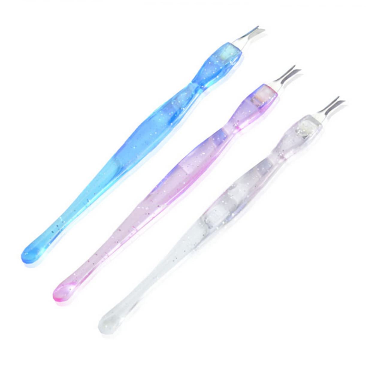 Outanaya Nail Care Kit Cuticle Trimmer Dead Skin Fork Pusher Remover Stainless Steel Non-slip Handle Ideal for Professional or Home