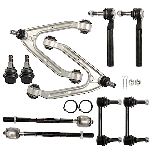 LABLT ES800762 EV800609 10Pcs Front Upper and Lower Control Arm Ball Joint Tie Rod End Sway Bar Link LH & RH Replacement for Hummer H3 2006-2010