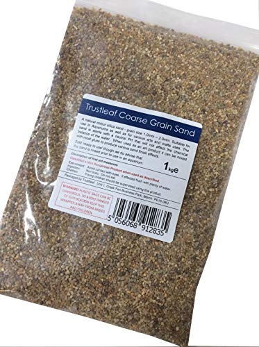 Trustleaf Arena de sílice de color natural de 1 kg, grano grueso de 1 mm a 2 mm, artes y manualidades, acuarios
