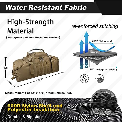 Image of 3 In 1 Military Backpack Travel Duffle Bag for Weekender Gym Traveling Workout Deployment