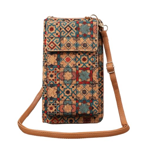 aolaso Sac à bandoulière en liège pour femme - Petit sac à bandoulière pour téléphone portable - Avec compartiments pour cartes - Bandoulière, Modèle...