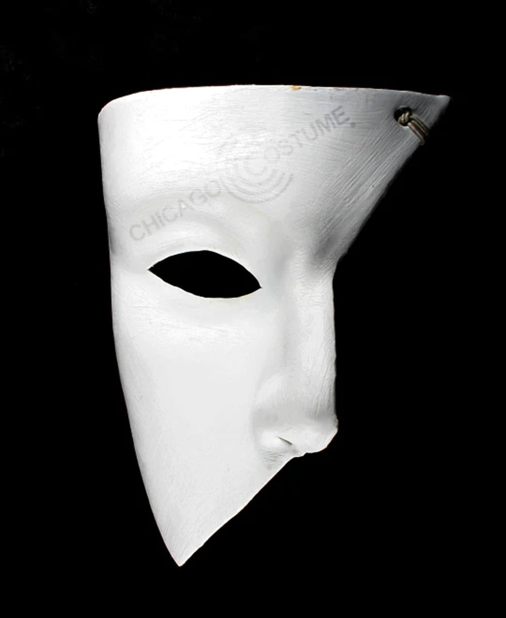 White Phantom Mask, One Size