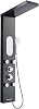 Stainless Steel LED Shower Tower Column Panel 5 Function 5 in 1 Shower System with Overhead Rainfall, 2 Body Massage, Handheld Shower, Waterfall Bath Spout, Stainless Steel Black Finish