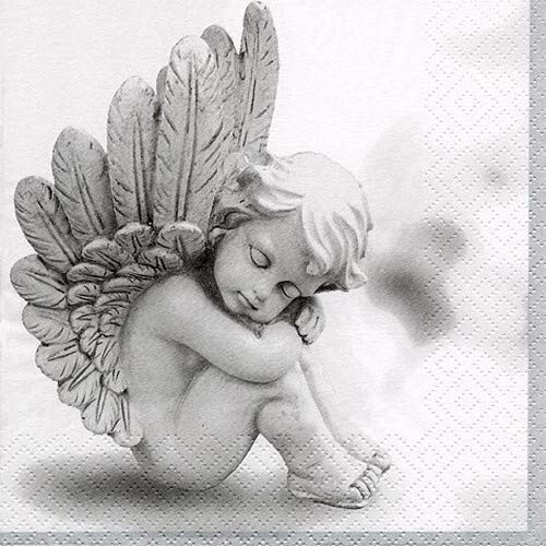 20 Serviettes En Papier Vintage Angel - 33x33cm - Motif Enfants Et Anges - Triple Épaisseur - Écologique