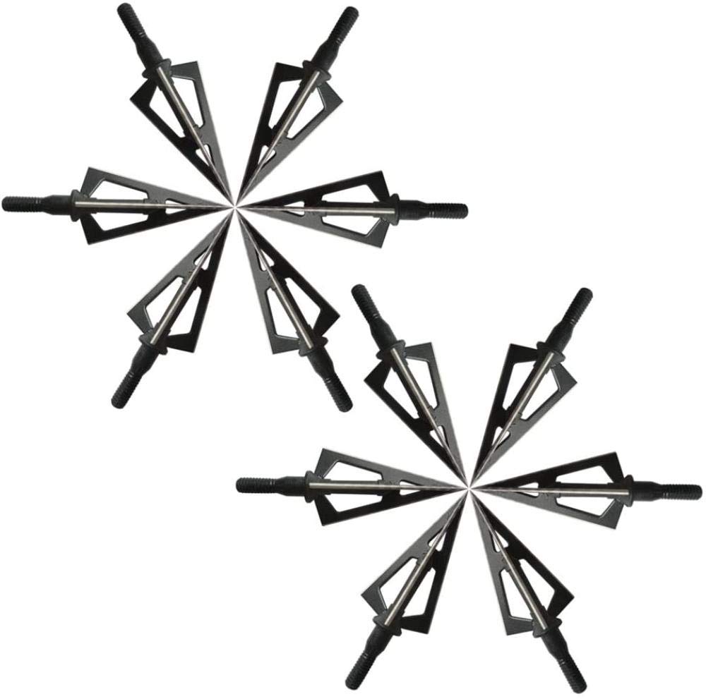 3pcs / 6pcs / 12pcs Fixed 3-Blade Broadhead 100 Grain Black Steel Tiro con L'Arco Broadhead per Arco Composto Frecce e dardi per Balestra per Caccia con Arco e Bersaglio