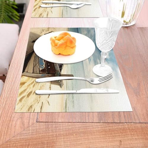 Set de table bateau sur la plage lot de 4 pour vos repas de fêtes