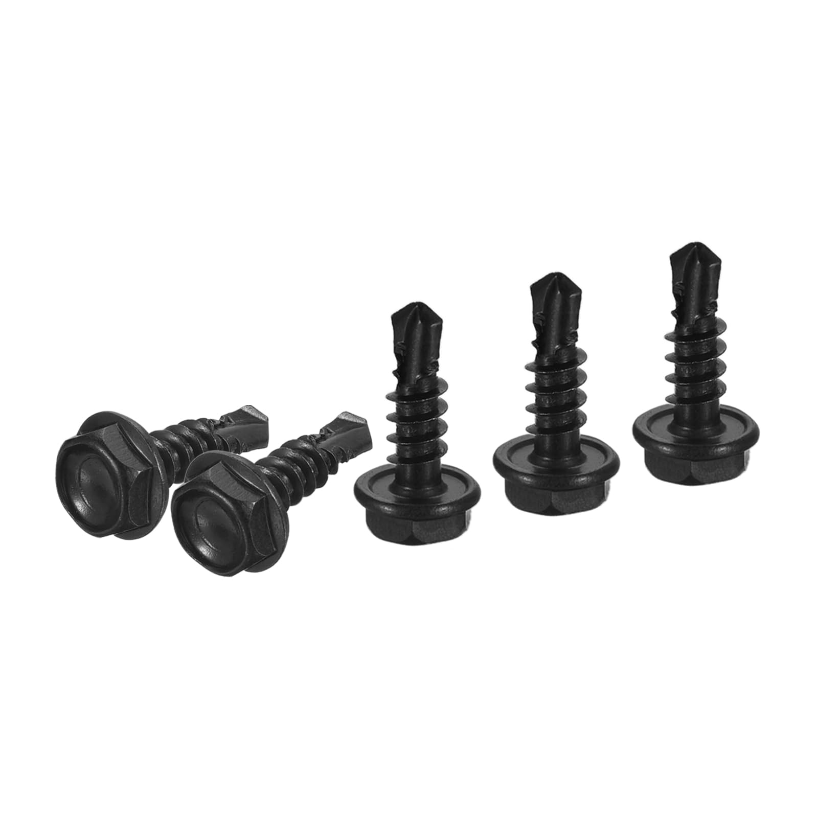 DTGN #10x1/2" Hex Washer Head Self Drilling Screws, 100Pack, Good for Machine, 410 Stainless Steel Black Oxide