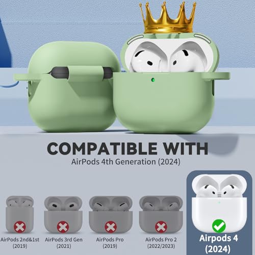 Image of Ljusmicker for AirPods 4 Case 2024 with Magnetic Lock,Pastel Green