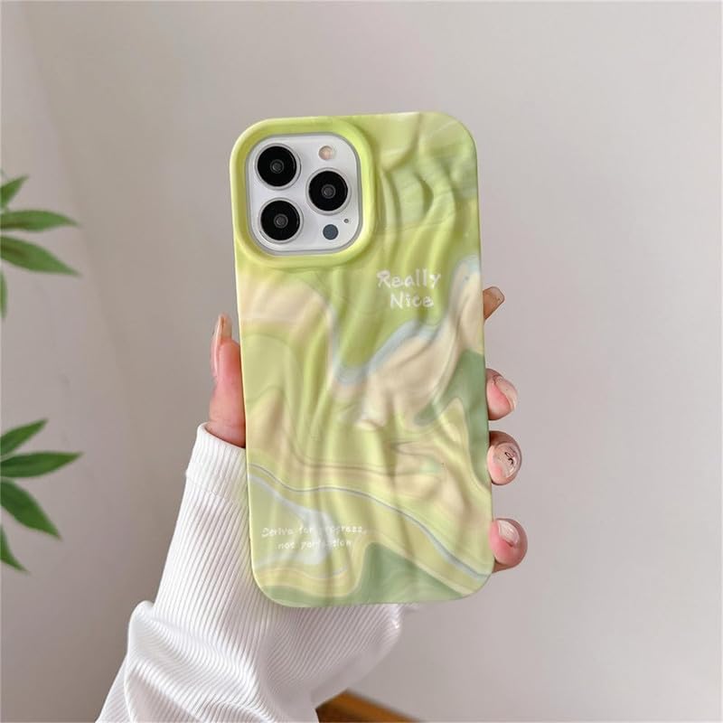 Image of COVERLY for iPhone 15 Plus 3D Luxury Rainbow Neon Green Phone Case,Premium Texture Trendy Retro Cute Multi Color Artistic Cool Design -Aesthetic Shades Princess Cover for Apple iPhone 15 Plus