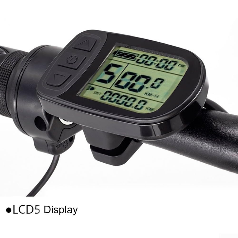 Kit de controlador Ebike 36 V 48 V 250 W 15 A para sistema KT con pantalla LCD5, sensor PAS de 8 imanes y acelerador de pulgar, juego de actualización impermeable para bicicleta eléctrica
