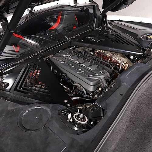 Image of TOYCIDFG Engine Bay Panel Cover Left Right Splash Shield Oxidation Case Guard for C8 Corvette 2020-2025 Auto Aluminium Interior Body Part Accessories (Black)
