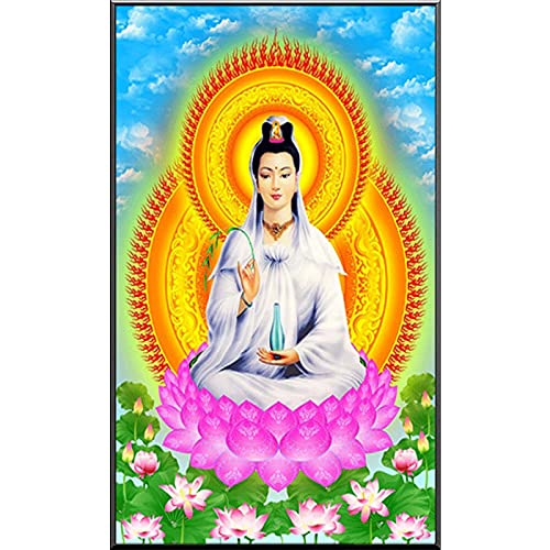 Art de diamant Guanyin 70x140cm, le cadeau créatif idéal pour adultes