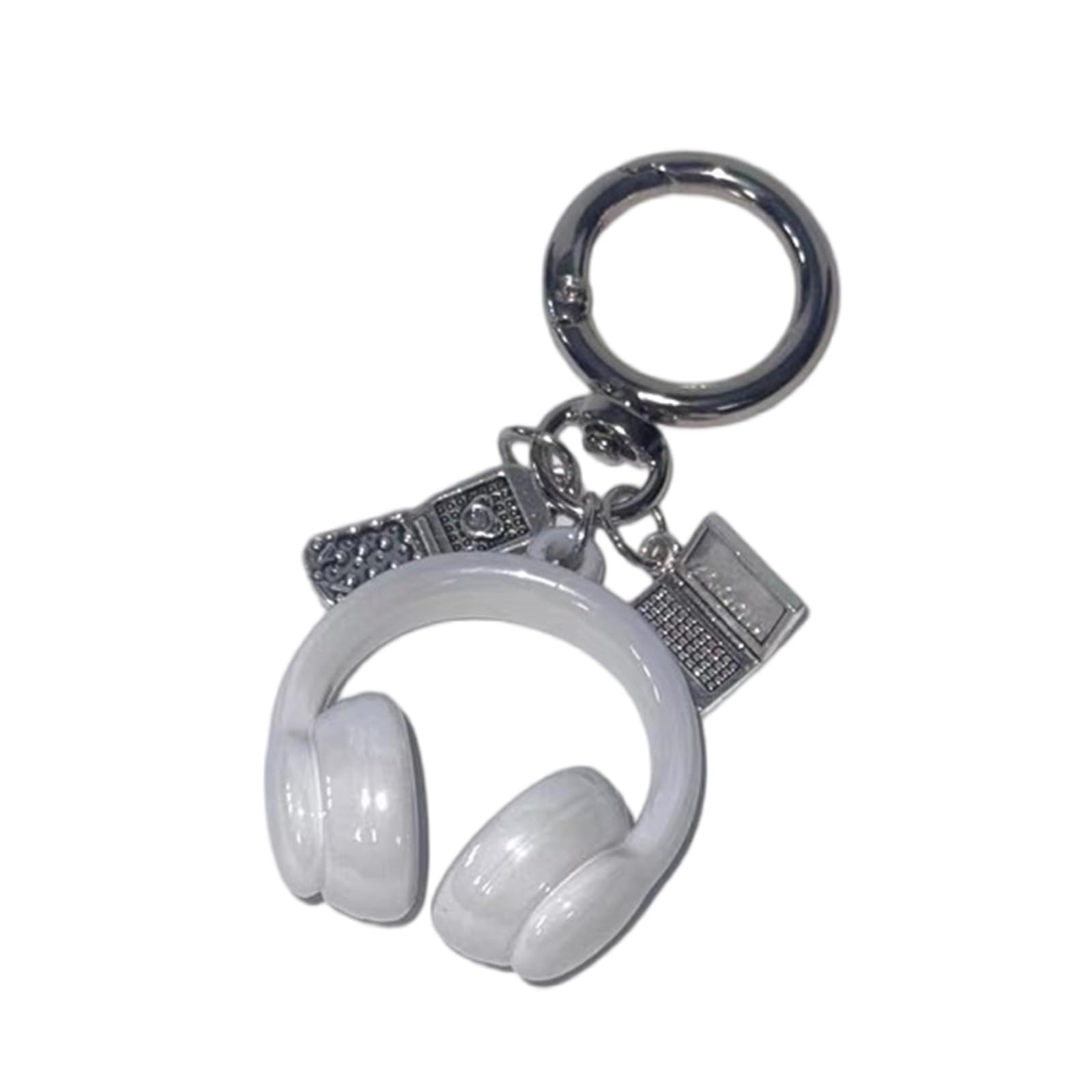 Jazuaiao Lovely Headphone Keychain with Sturdy Clasp Stylish Bag Decoration for Women Handbags Cellphone Car Keys Decoration Headphone Keychain