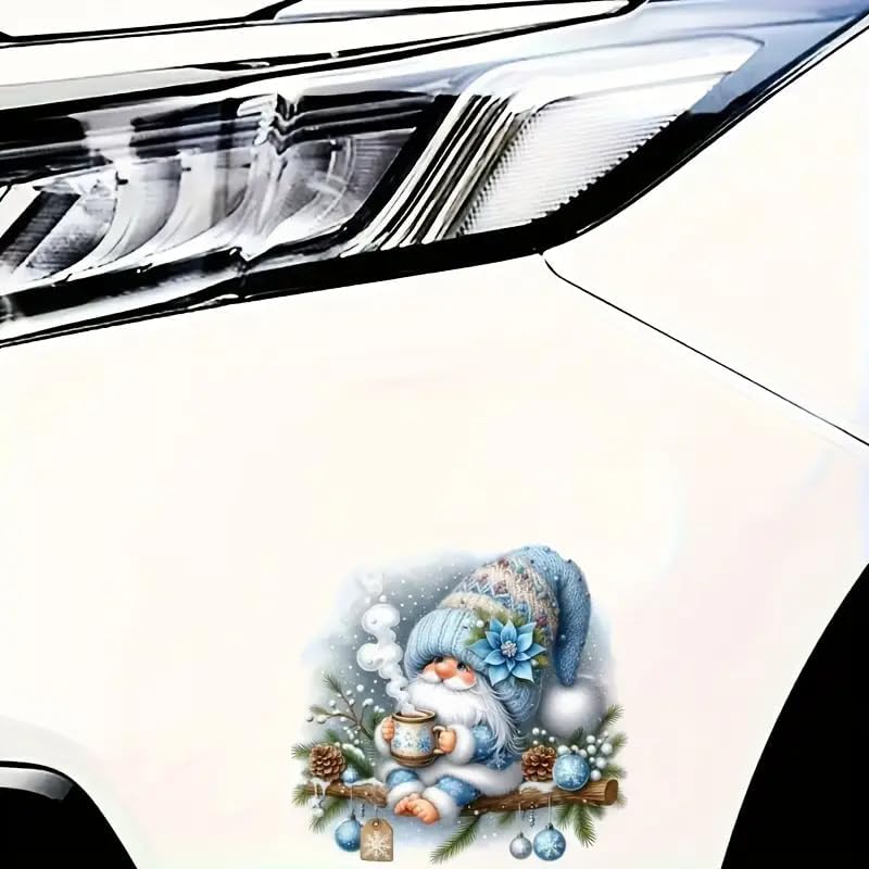 Merry Christmas Pine Snowflake Gnome Floral PVC Vinyl Car Decals Stickers Waterproof Self-Adhesive Decals for Cars, Laptops, Trucks, Motorcycles Wall Window Luggage Scratch Cover Door Decor Sticker - Image 4