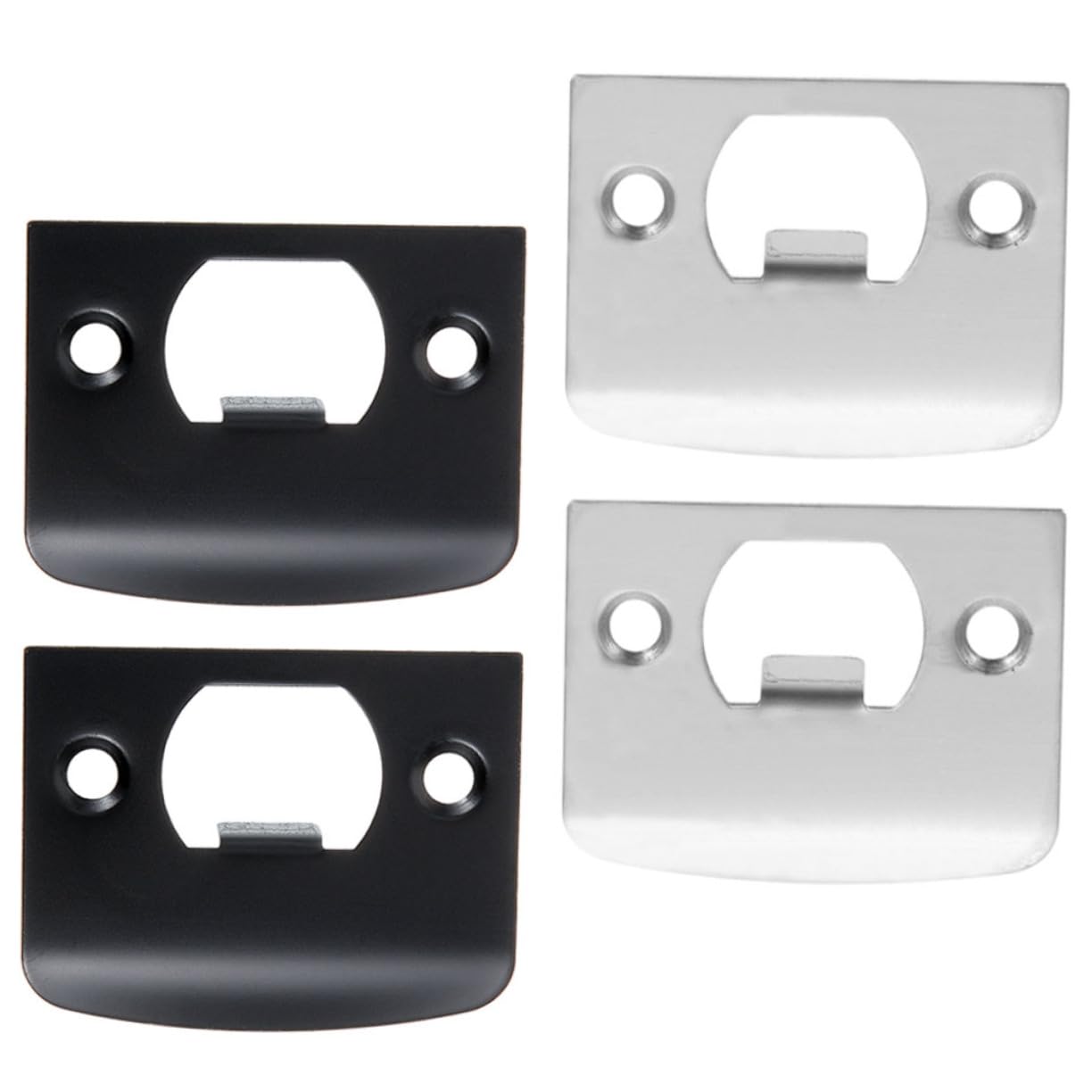 SEWACC 4sets Strike Plate Set Door Reinforcement Plates Security Latch Cover Easy to Install 4pcs*4