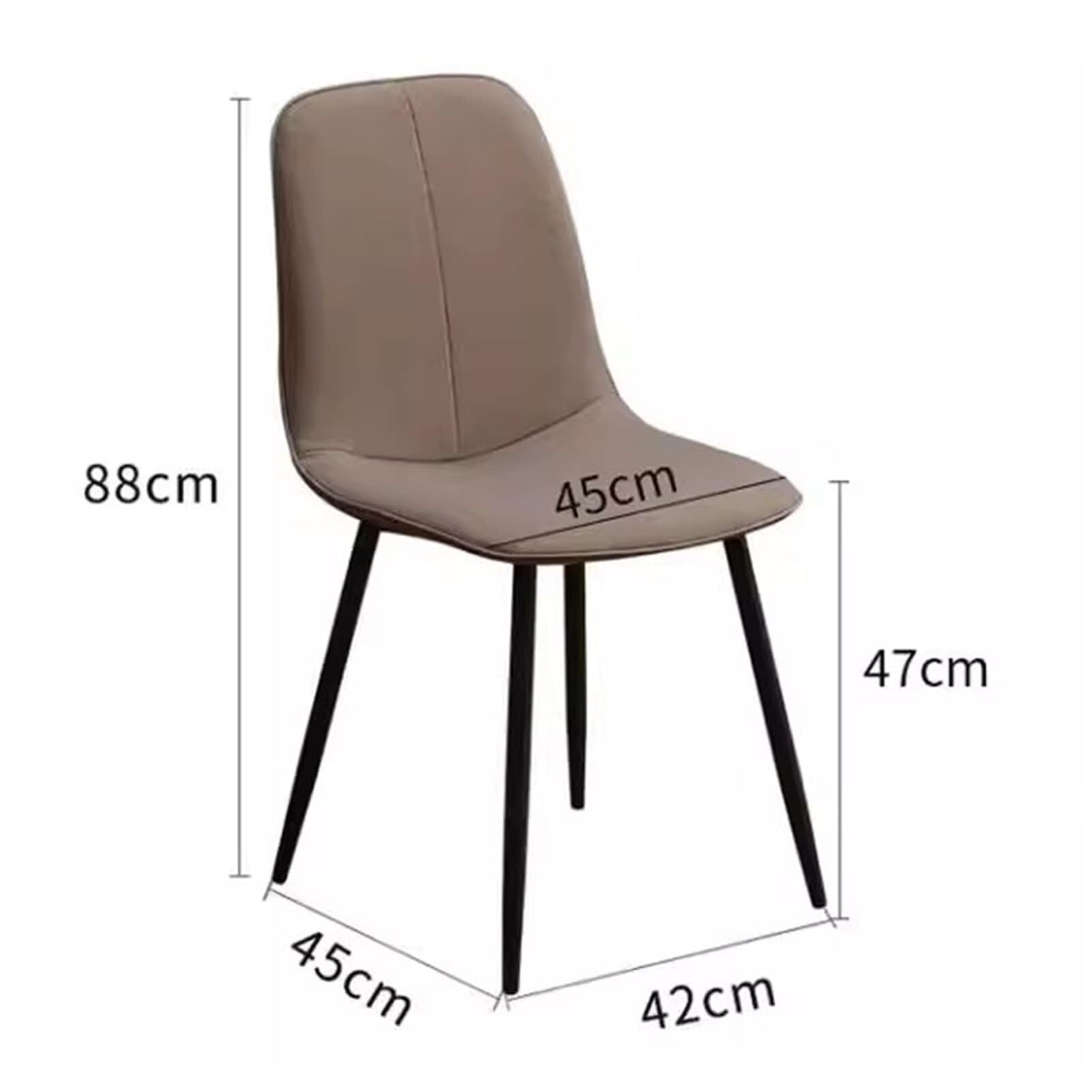 Set da 2 pezzi Moderne Esszimmerstühle mit Gepolsterter Kunstleder-Sitzfläche, Bequeme Rückenlehne & Metallbeinen, Einfache Montage, Ideal für Esszimmer, Wohnzimmer, Büro (Farbe 1, 1 Stück)