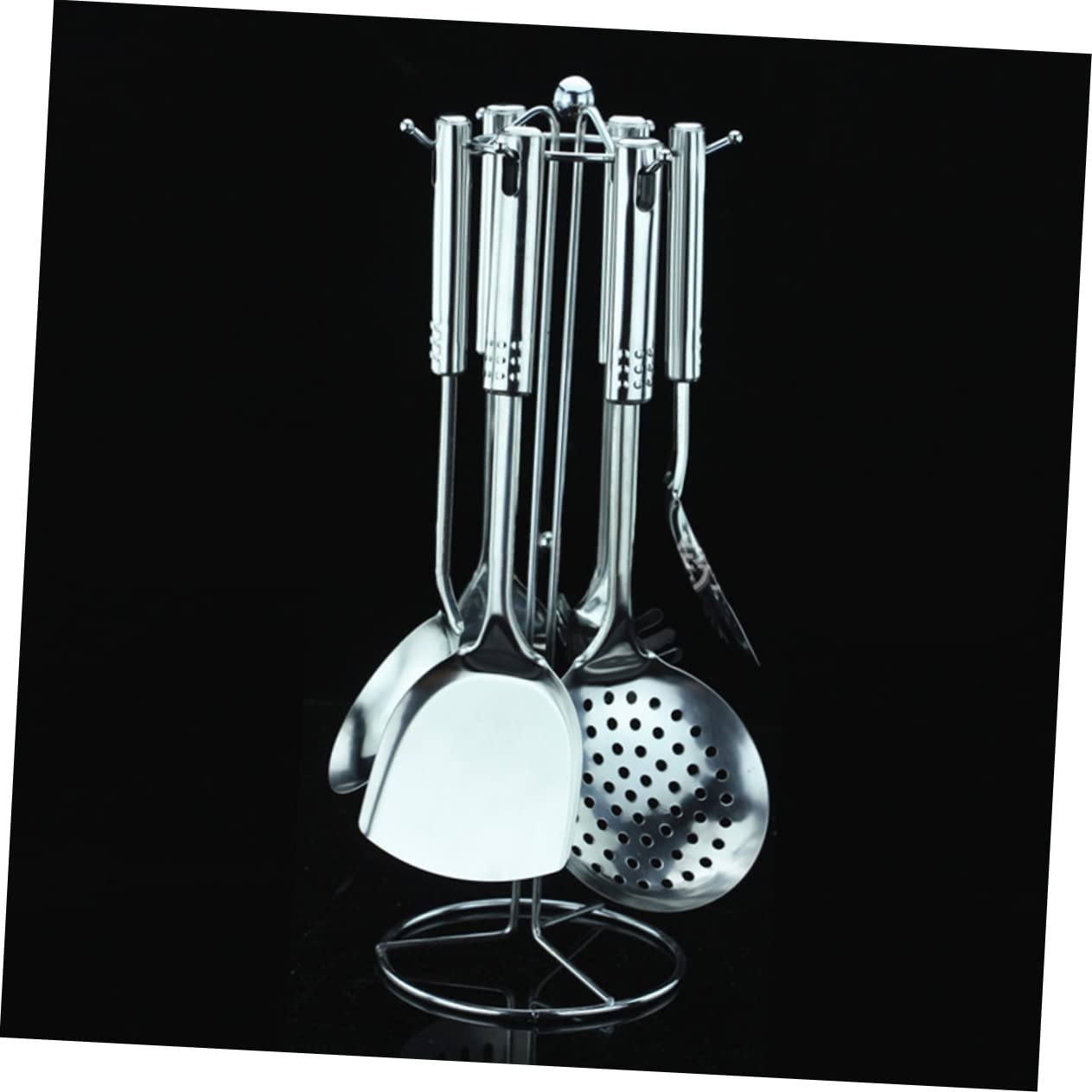 TOPBATHY Set Utensili Cucina 7 Pezzi in Acciaio Inossidabile Robusto Facile Pulizia Stile Casuale