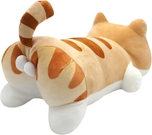 ELAINREN Almohada suave de peluche para el cuerpo de gato Calico grande, lindo cojín de peluche de animales para decoración del hogar, regalos de