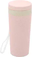 LYOR - Copo Térmico de Bambu e PP Parede Dupla com Alça e Tampa Rosa 310ml