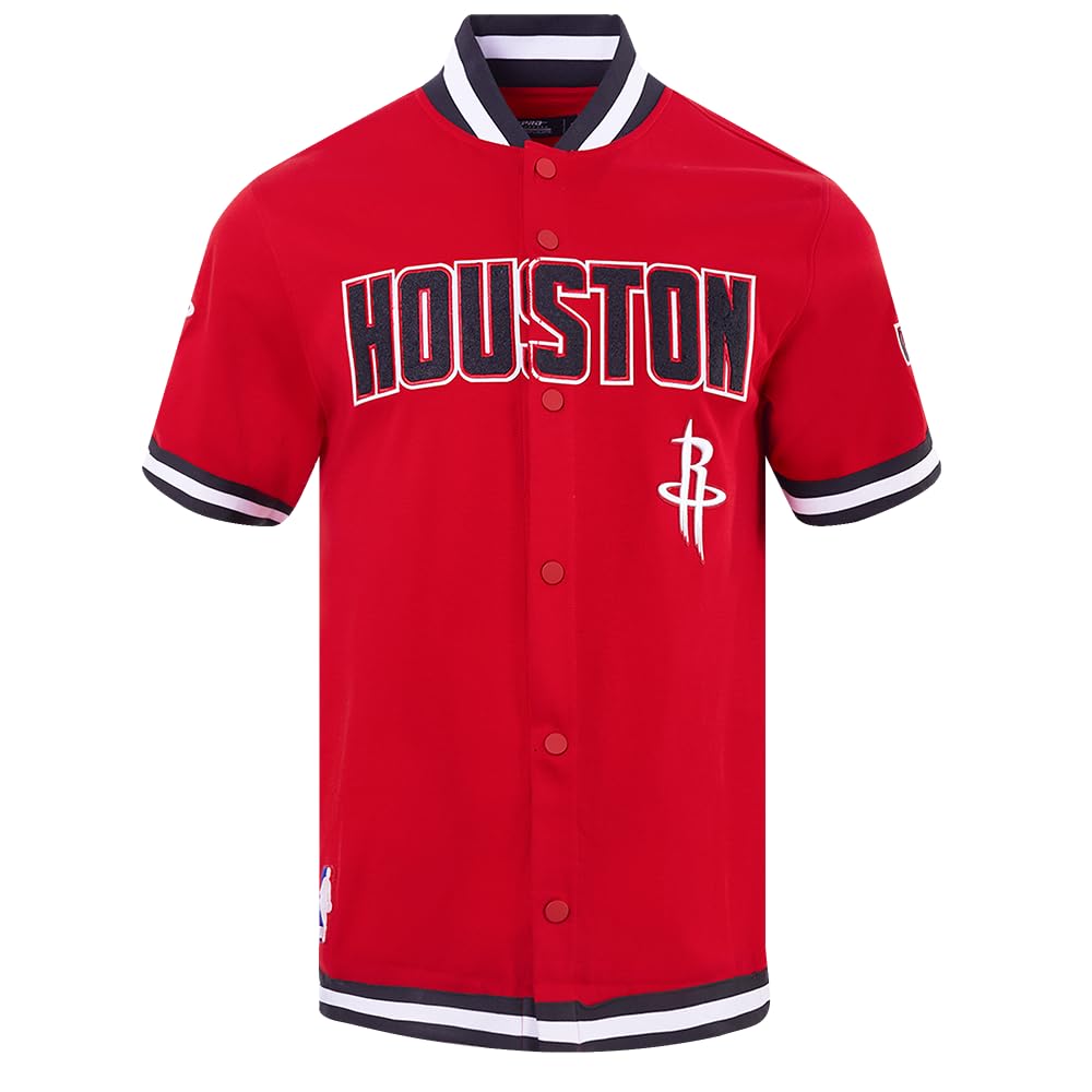 Pro Standard Mens NBA Houston Rockets Classic Chenille Button Down Red/Black M
