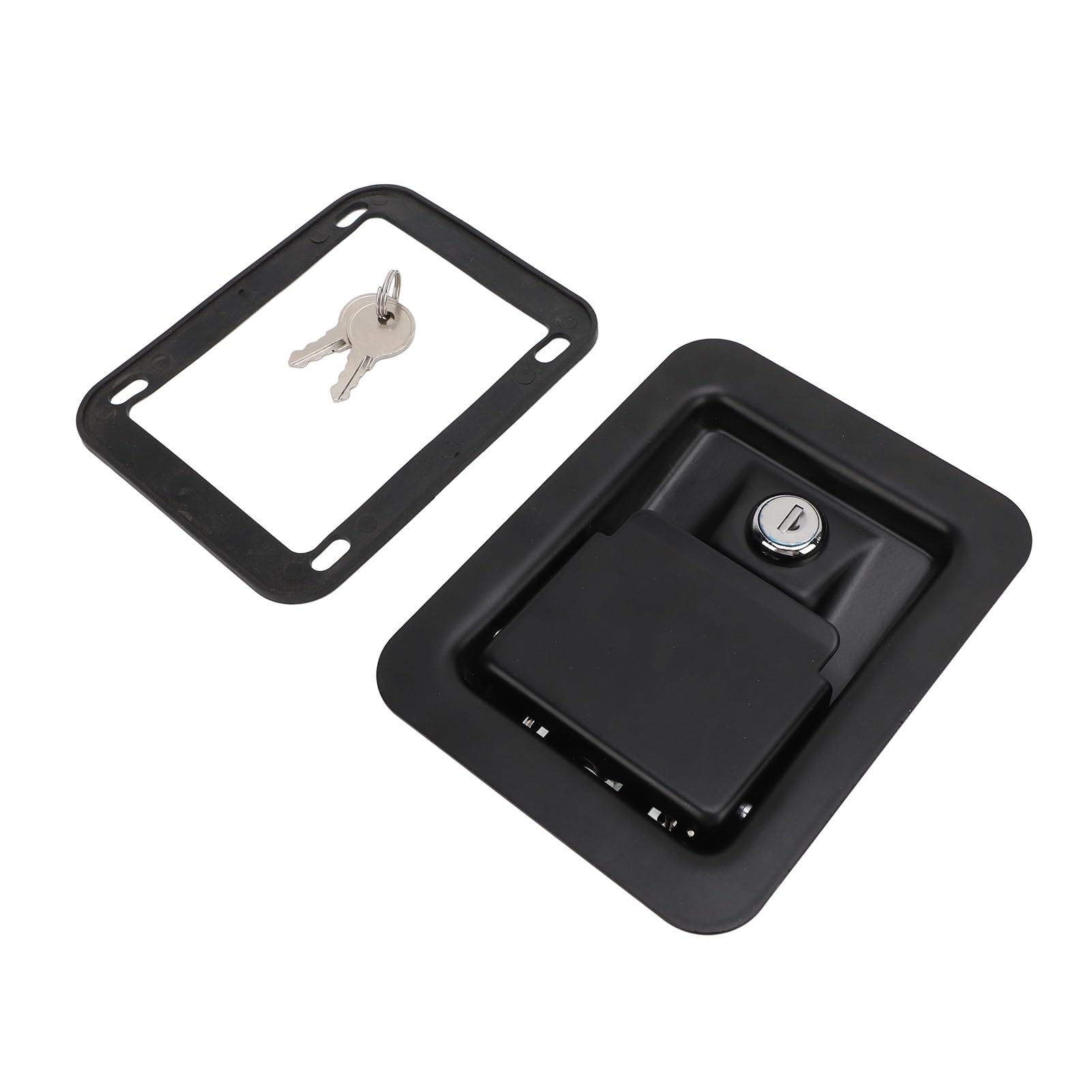 Serrure à Palette de Poignée de Camping-car Acier Inoxydable 304, Serrure Boîte Outils Remorque avec Clés, 5,5x4,2 Loquet Poignée encastré Serrure Boîte Outils Camion Loquet Porte