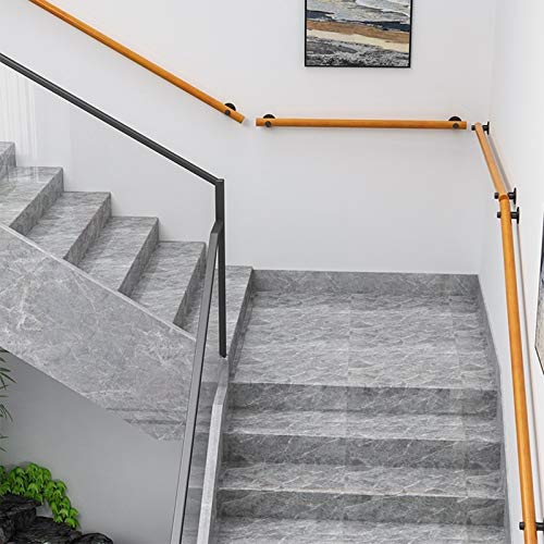Rampe d'escalier en bois 280 cm avec son kit complet de support mural pour loft - 7