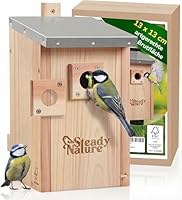 Steady Nature Nistkasten Meisen für Blaumeisen und Kohlmeisen - Meisennistkästen zum Aufhängen - Meisenkasten - Vogelhaus - Vogelhotel - Brutkasten für Vögel