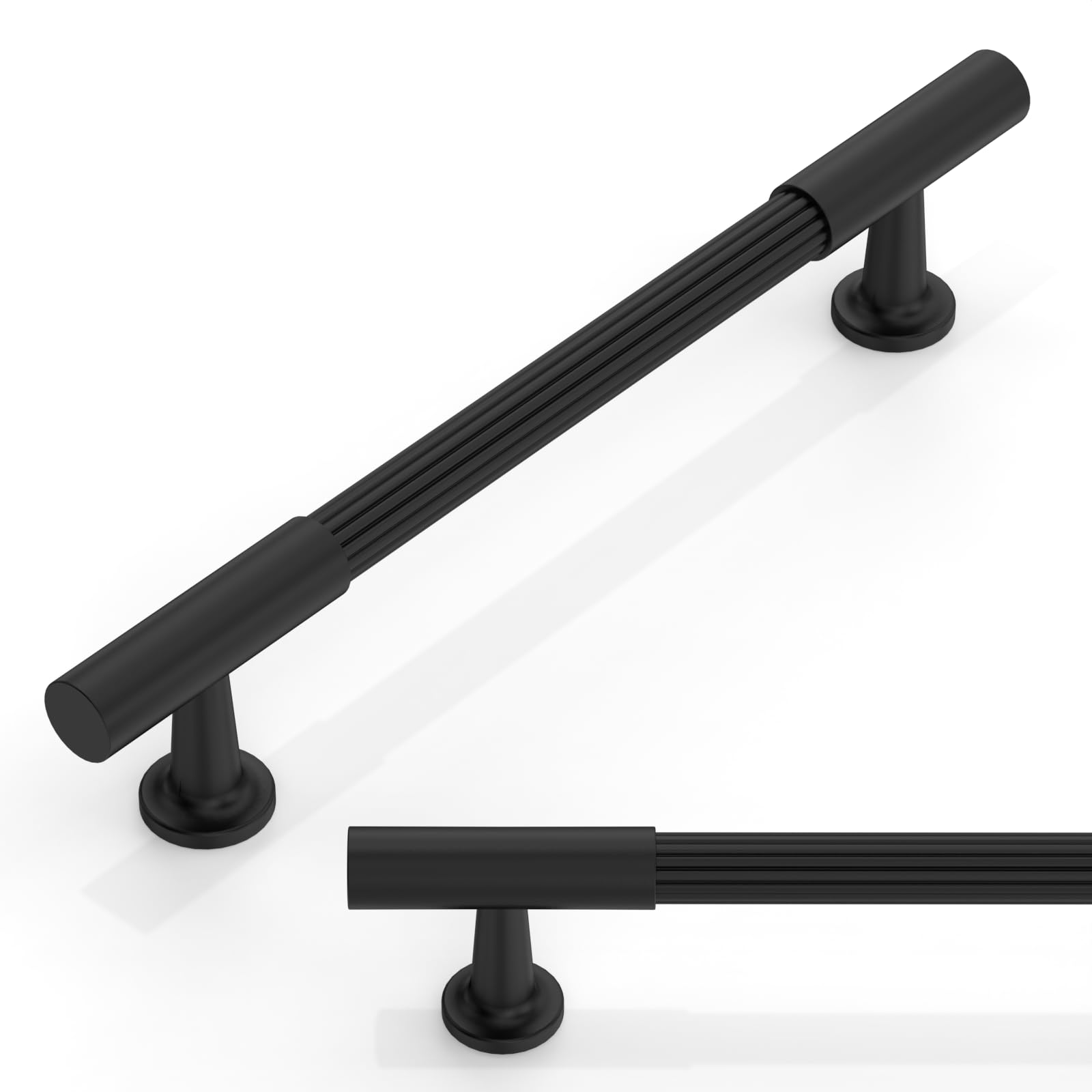 Talentedeco 10 Pack Matte Black Cabinet Pulls 5 Inch(128mm) Kitchen Cupboard Handles Cabinet Hardware for Drawer Pulls