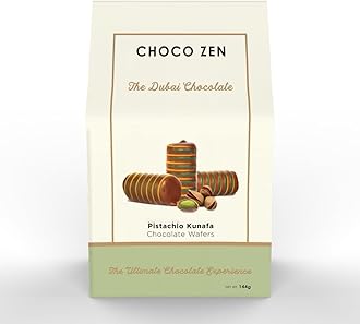 Choco Zen Premium Dubai Chocolate Wafer Rolls 144g – Luxury Middle Eastern Dessert, Wafer Rolls with Creamy Pistachio & Wrapped in Kunafa Flakes, Arabic Sweet & Gift (Pistachio Kunafa Mix -144g)