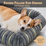 Dog Bed for Small Medium Dogs, Super Soft Rectangle Washable Dog Beds, Warming Furry Pet Bed with Removable Zipper Cover, Grey, 25 x 21 x 8inch