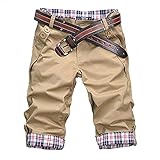 Kurz Hose Herren Shorts Sommer Herren Shorts Casual Slim Fit Kurze Herren Streetwear Cargo Shorts Herren Kleidung Knielang L Khaki