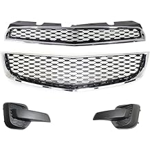 Garage-Pro Bumper Grille KIT Compatible with Chevrolet Equinox 2010-2015 Chrome Shell with Black Insert Plastic Front
