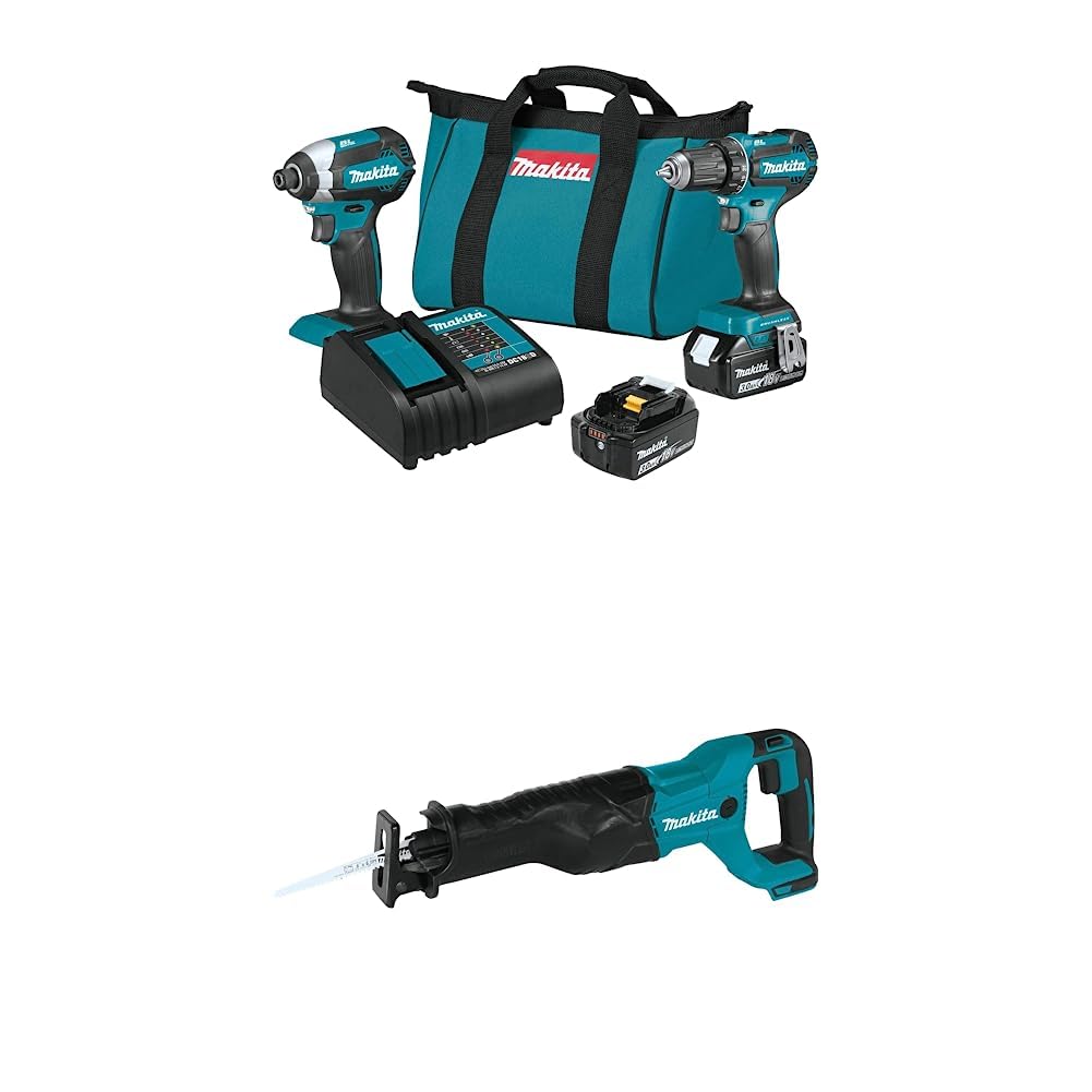 XT281S 18V LXT 2-Pc. Combo Kit (3.0Ah) with Makita XRJ04Z 18V LXT Lithium-Ion Cordless Re…