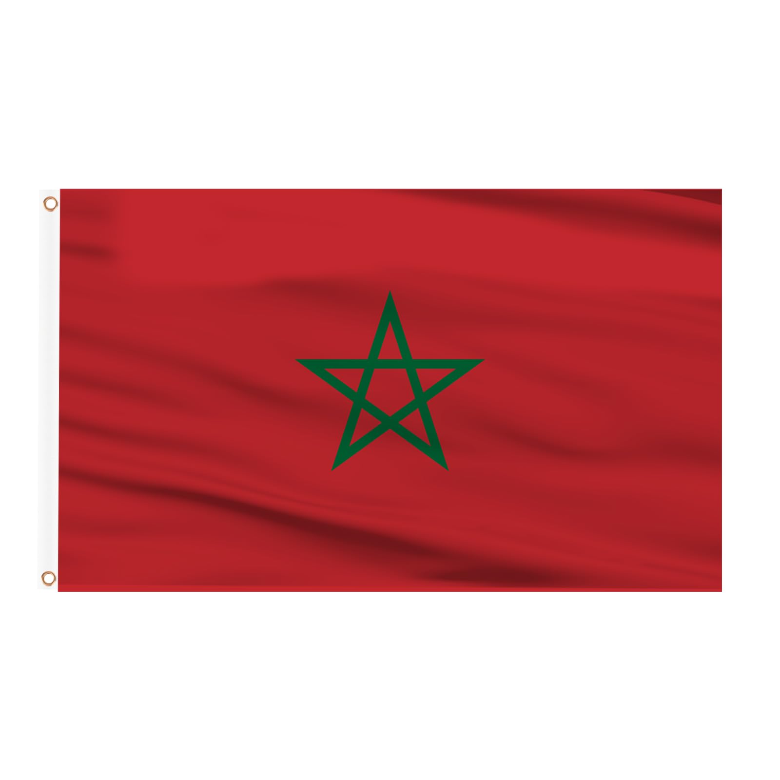 AhfuLife Morocco Flag 5ft x 3ft for Party Decorations, 4Pcs Large Morocco Flag Polyester Double Side with Brass Eyelets for National Day World Cup Football Garden Street Indoor Outdoor — image 1