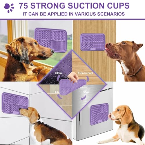 Zonopy Leckmatte für Hunde & Katzen mit Saugnäpfen, 1 Packung Hund Slow Feeder Lick Pat für Angstlinderung, Hundespielzeug Fütterungsmatte für Butter Joghurt Erdnuss Haustiere Baden Training