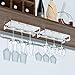 LOXSUN 1Pcs Wine Glass Holder Under Cabinet or Shelf, Stainless Steel Stemware Rack, Hanging Wine Glass Storage Organizer for Bar Kitchen Restaurant, Silver