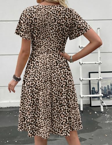 Image of Zeagoo Womens Summer Dress Casual Swing Sundresses Floral Ruffle Short Sleeve Wedding Guest Dress Beach Mini Dress 2026