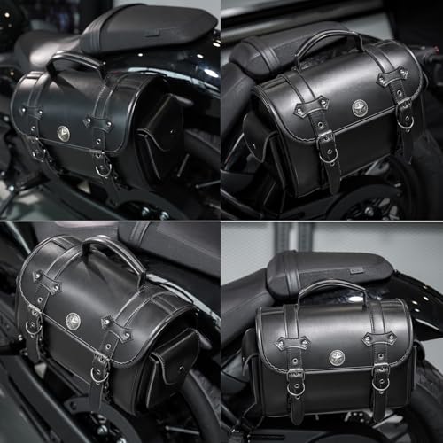 Alforja para motocicleta DFRDGFAG para Triumph Thunderbird LT 2014-2019, maletas laterales de cuero PU impermeables con correas de liberación rápida miniatura 7