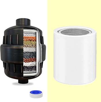 15 Stages Shower Head Filter & 15 Stage Shower Filter Replacement Cartridge