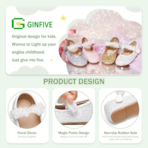 Image of GINFIVE Toddler Girls Dress Shoes Little Girls Mary Janes Ballerina Flats Shoes Toddler